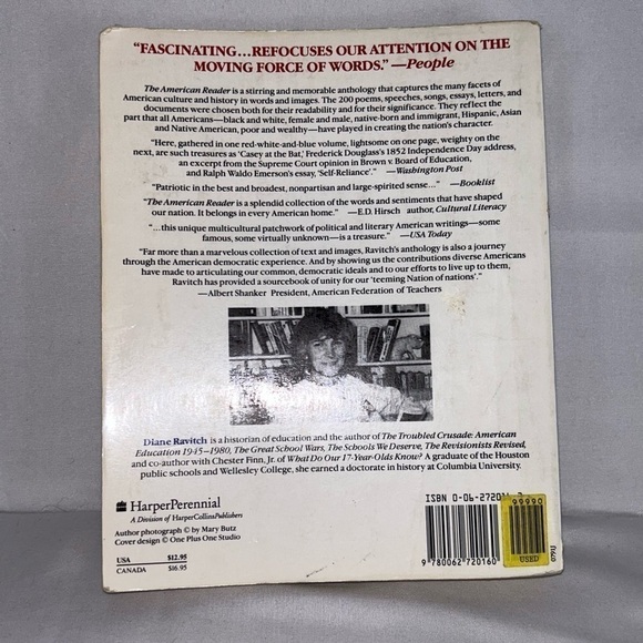 Book Paperback The American Reader: Words That Moved the Nation by Diane Ravitch - Picture 3 of 4